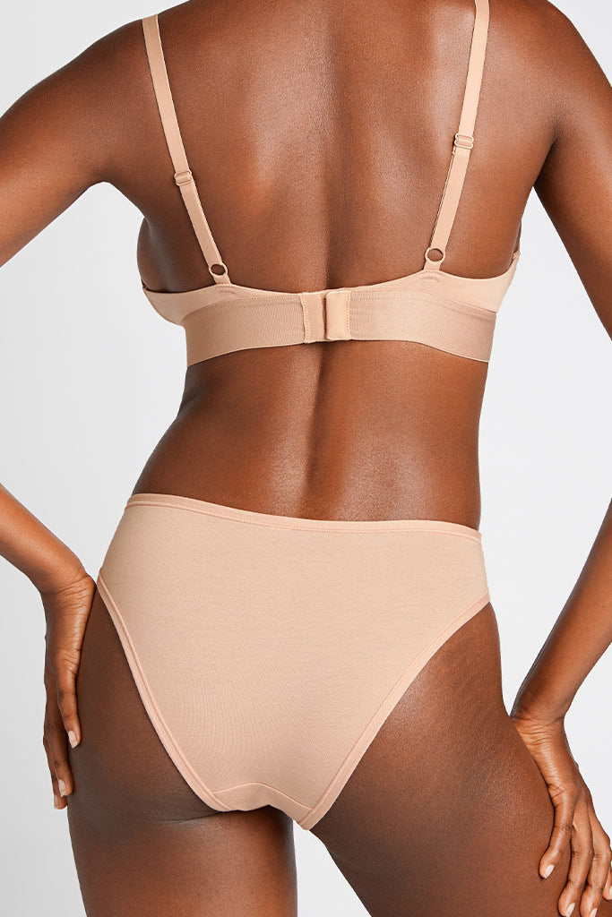 Cloud Cotton Triangle Bra in Buff