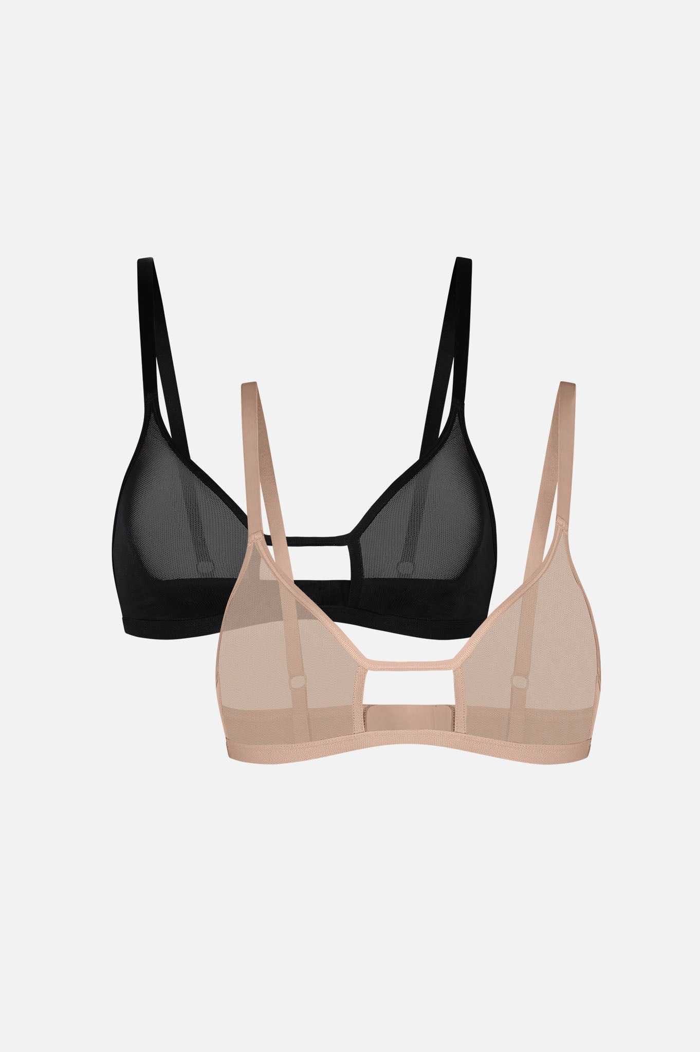 Sieve Cutout Bra in Black + Buff (Pack)