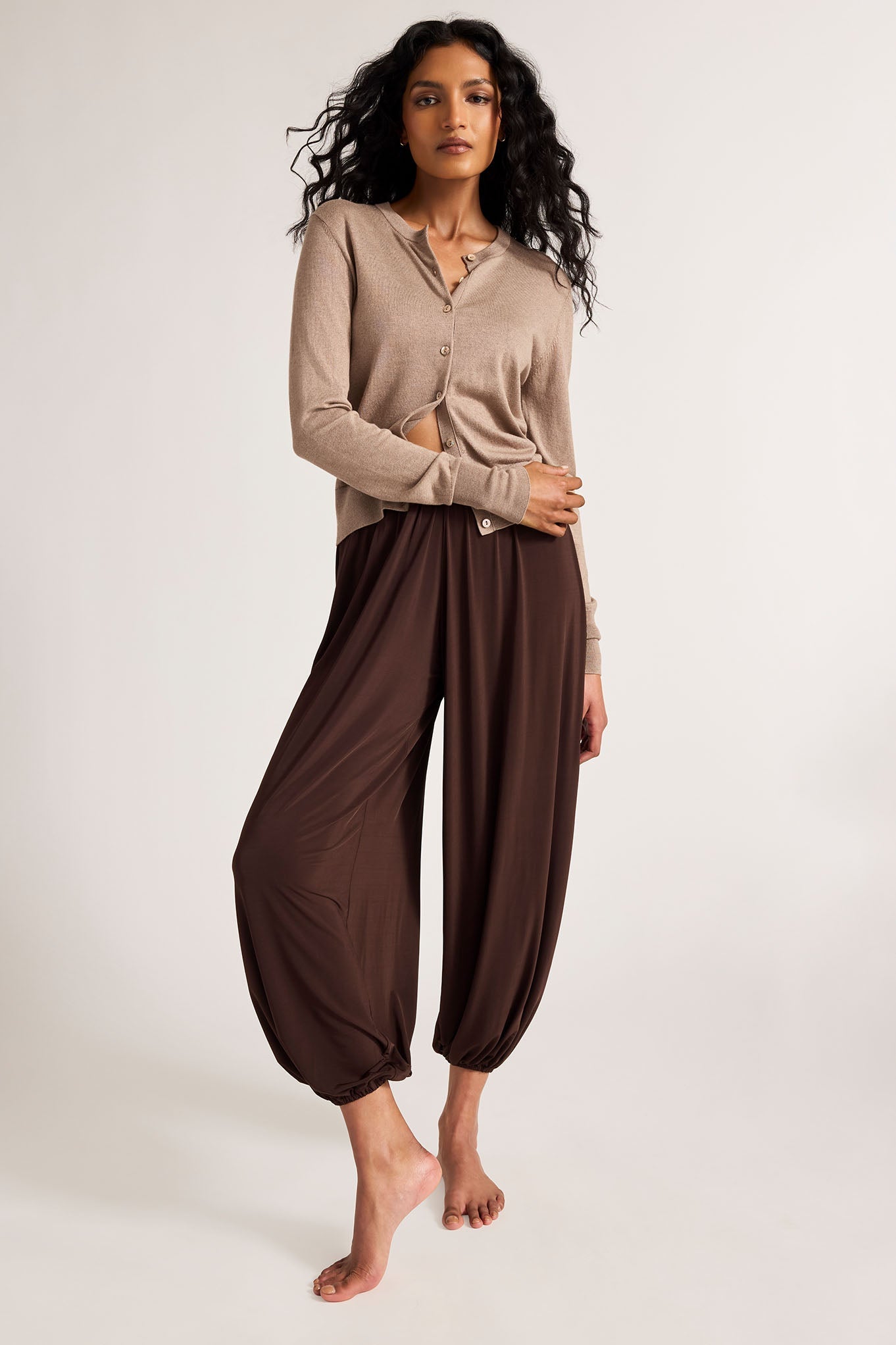 Slink Draped Pant in Espresso