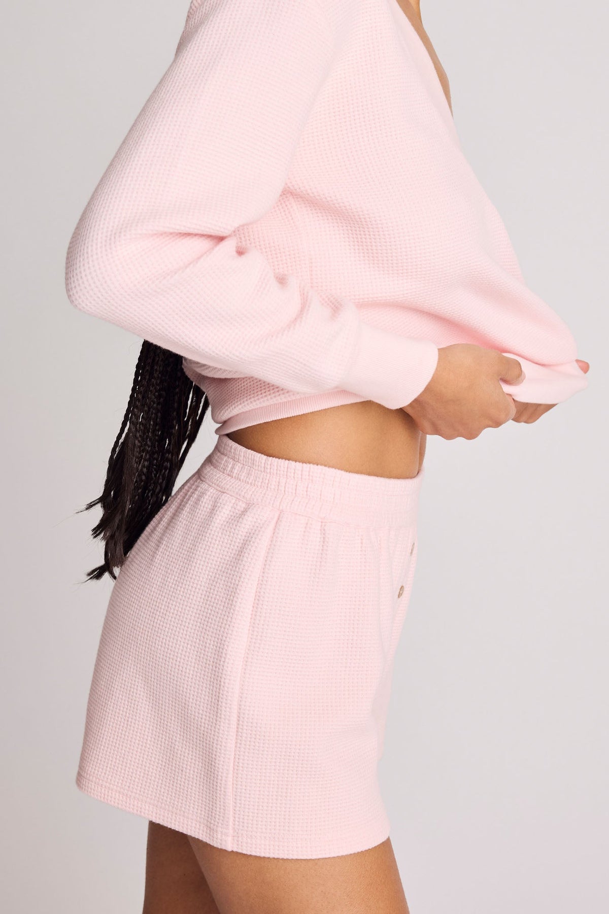 Waffle Knit Short in Shell