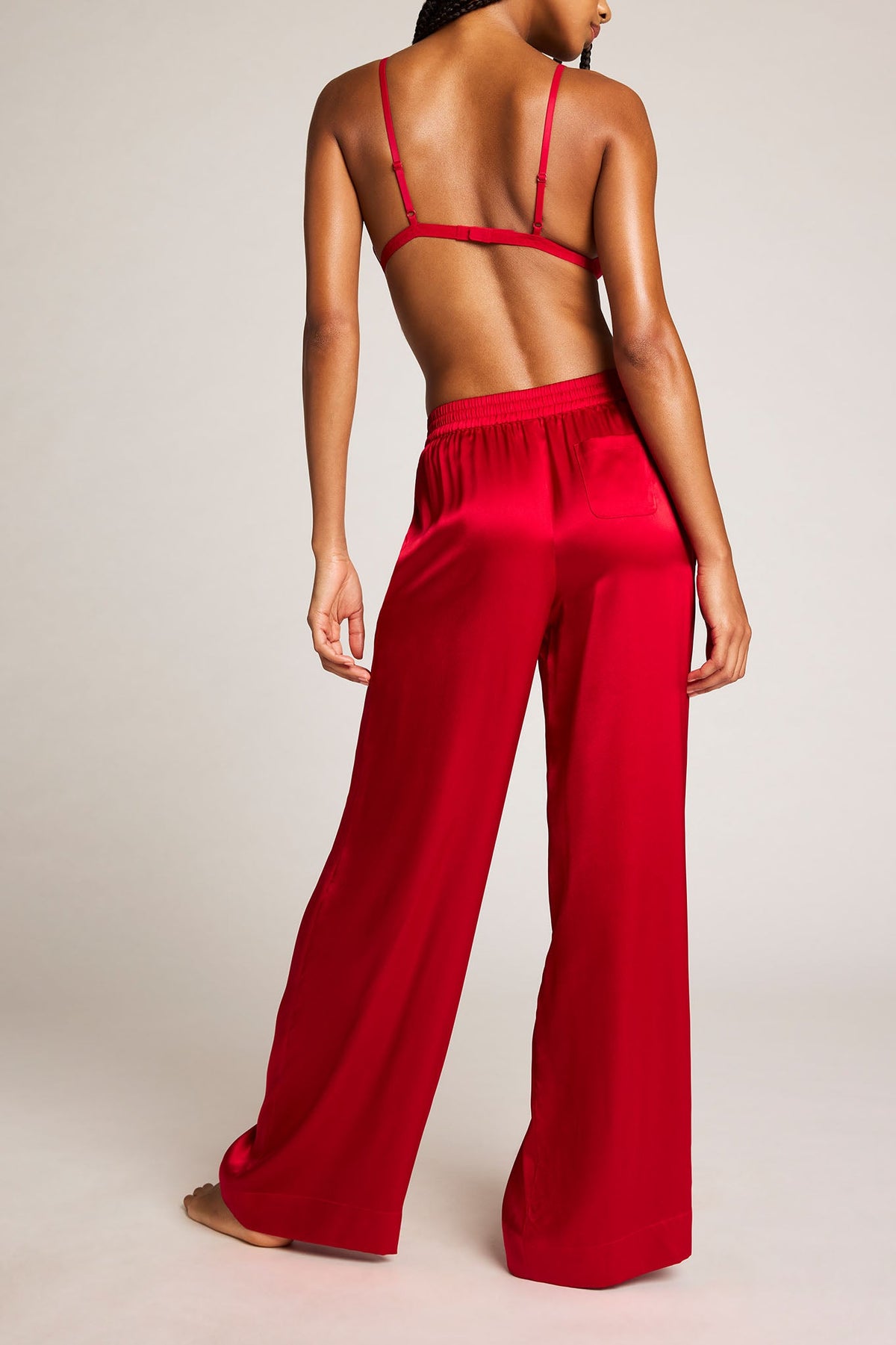 Eclipse Washable Silk Track Pant in Cerise